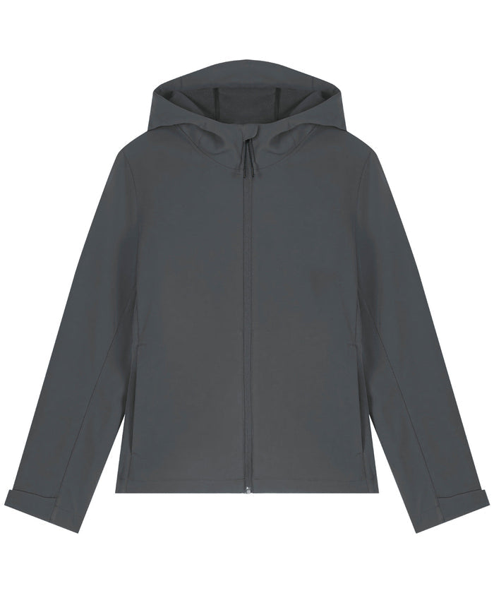 Recyled Polyester Hooded Softshell Jacket: Womens