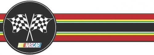 Red, Yellow, Green Stripe Nascar Laser Cut Unpasted Wallpaper Border - all4wallswall-paper