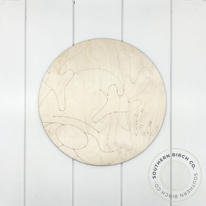Reindeer Gnome Etched Round Blank