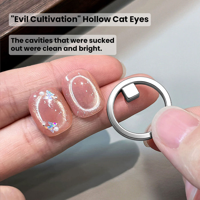 Ring Cat Eye Magnet - Silver Hollow Cat Eye Magnetic Wand for Cat Eye Gel Polish