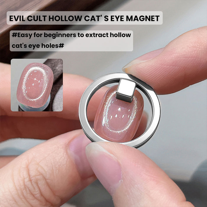 Ring Cat Eye Magnet - Silver Hollow Cat Eye Magnetic Wand for Cat Eye Gel Polish