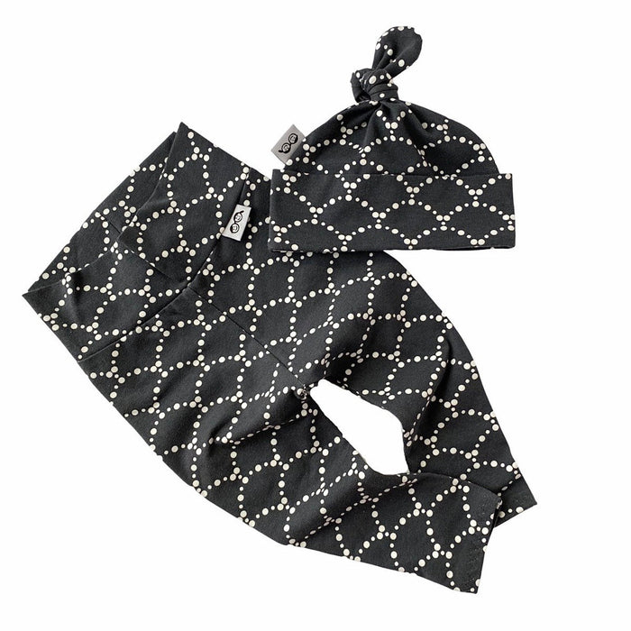 Ripples Black Leggings and/or Beanie Knot Hat