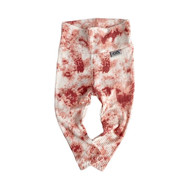 Rose Tie Dye Ribbed Leggings