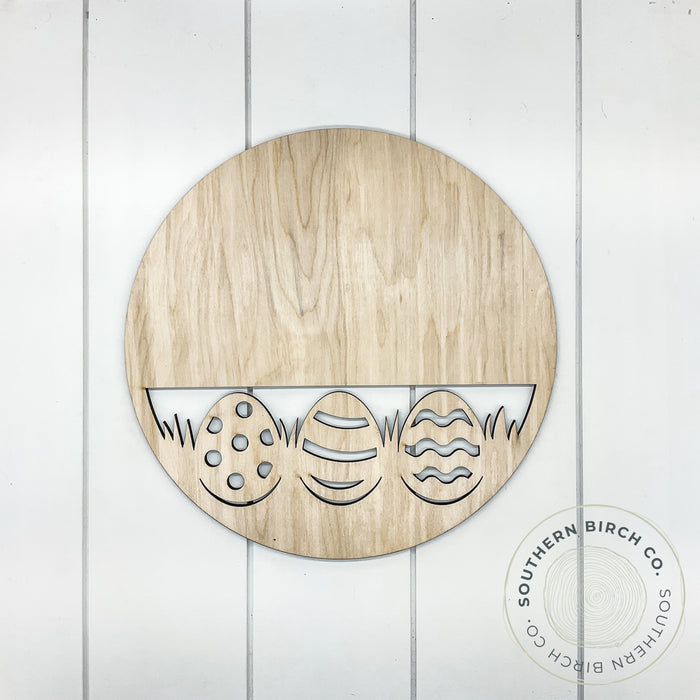 Round Cutout Blank (Eggs in Grass)