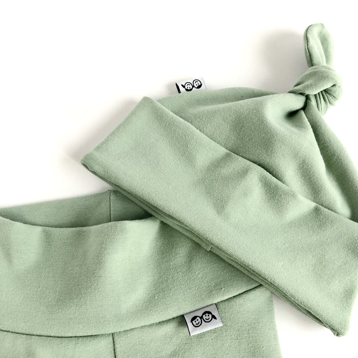 Sage Green Leggings and/or Beanie Knot Hat