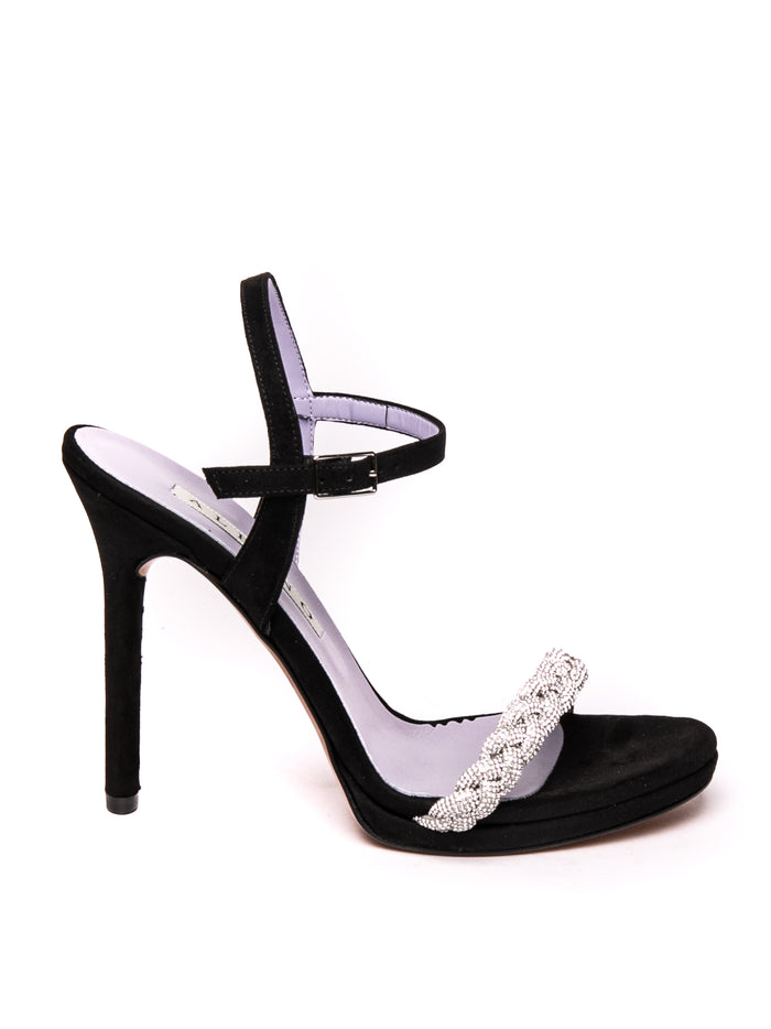 ALBANO Sandalo 3258 nero 3258 VELOUR-NERO/CRYSTAL