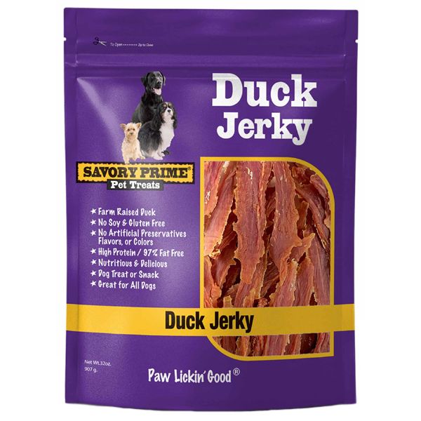 Savory Prime Duck Jerky Dog Treats 1lb