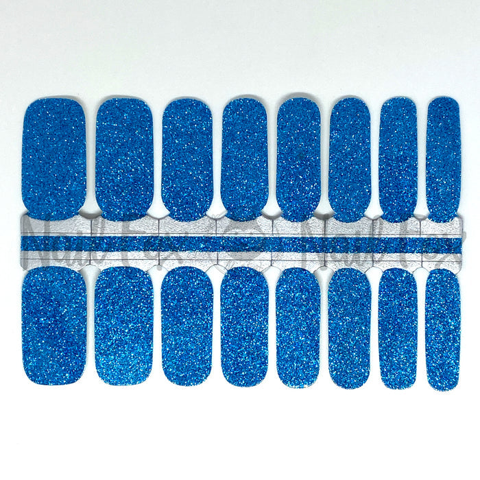Sea Blue Glitter Nail Wraps