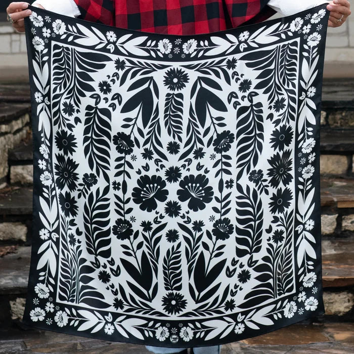 Señorita Black and White Wild Rag Scarf at Bourbon Cowgirl