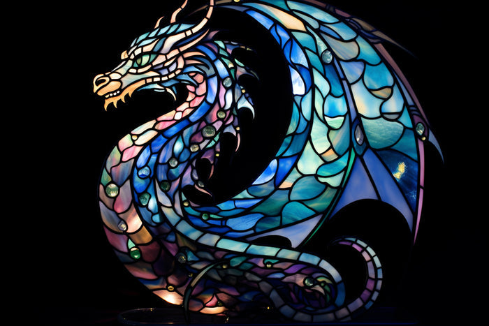 Serpentine Dragon Stained Glass