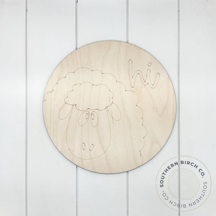 Sheep Etched Round Blank