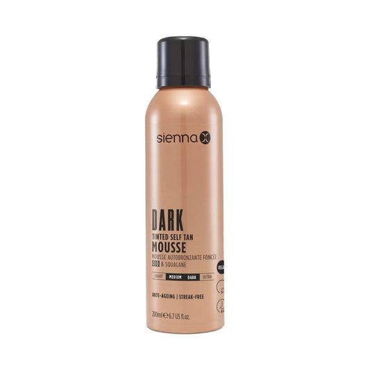SIENNA X Q10 Dark Tinted Mousse - savaiminio įdegio putos