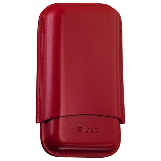 Siglo Vibrant Red Leather Cigar Case (3 Cigars)