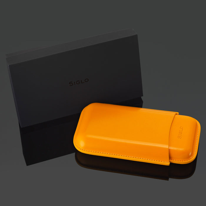 Siglo Vibrant Yellow Leather Cigar Case (3 Cigars)