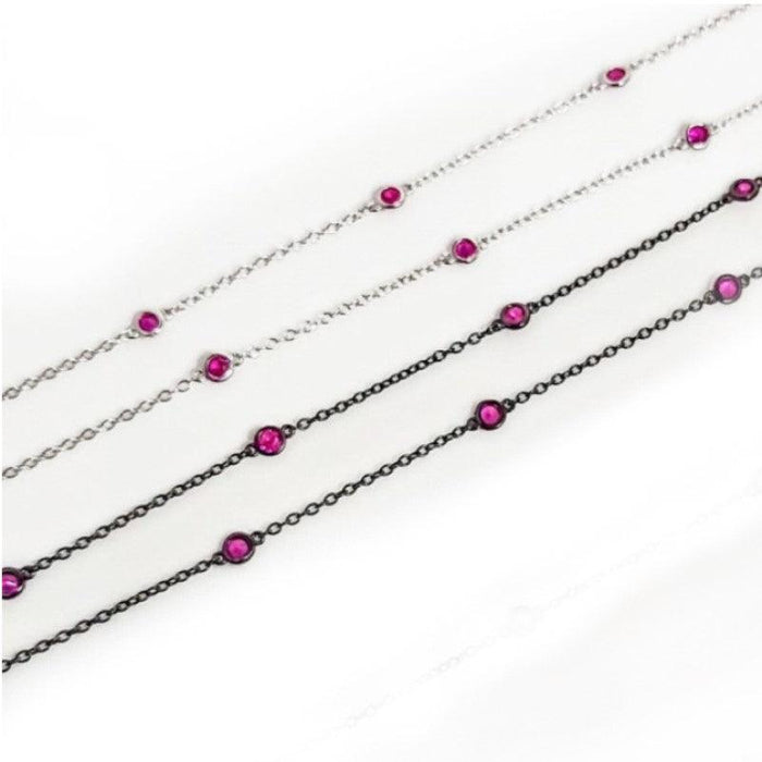 Theodore Silver Assorted Cubic Zirconia Necklace - Theodore Designs