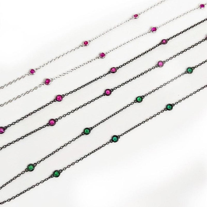 Theodore Silver Assorted Cubic Zirconia Necklace - Theodore Designs