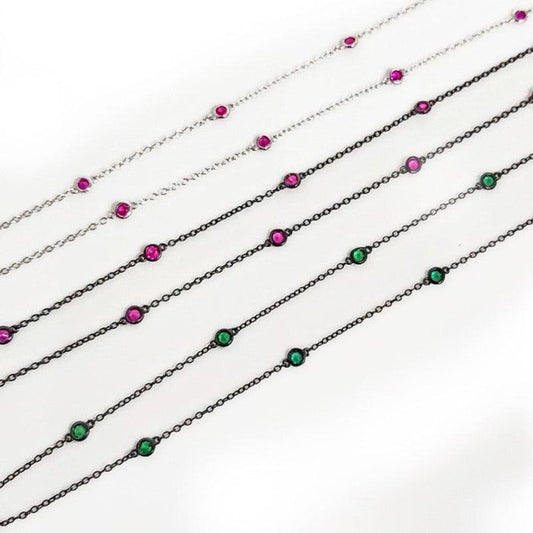Theodore Silver Assorted Cubic Zirconia Necklace - Theodore Designs