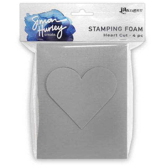 Simon Hurley - create. Stamping Foam Shapes - Heart Cut. Simon Hurley create. Stamping Foam Shapes are moldable foam pieces that are great for creating original and unique stamps. To use, heat foam with Heat It Craft Tool. Then, press foam into textured surface and hold in place for 5-10 seconds. Ink with Simon Hurley create. Available at Embellish Away located in Bowmanville Ontario Canada.