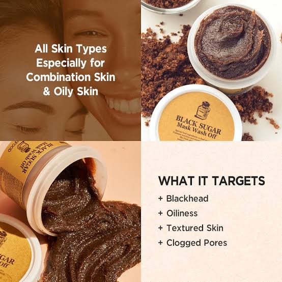 Skinfood Black Sugar Mask Wash Off 100g قناع السكر الأسود من سكين فود - Princess Cosmetics Qatar