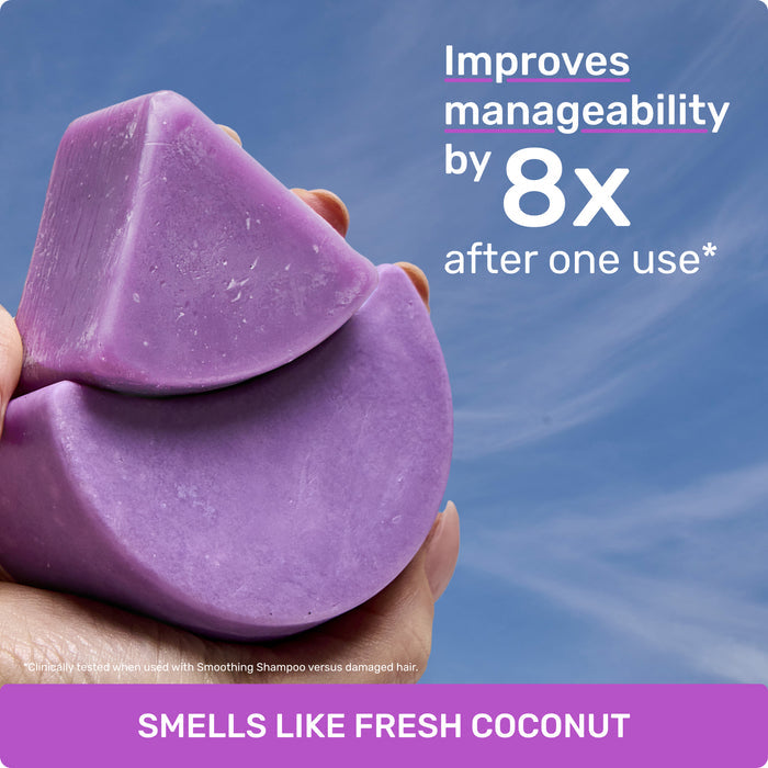 Improves manageability by 8X after one use* 

clinically tested when used with Smoothing Shampoo versus damaged hair

SMELLS LIKE FRESH COCONUT