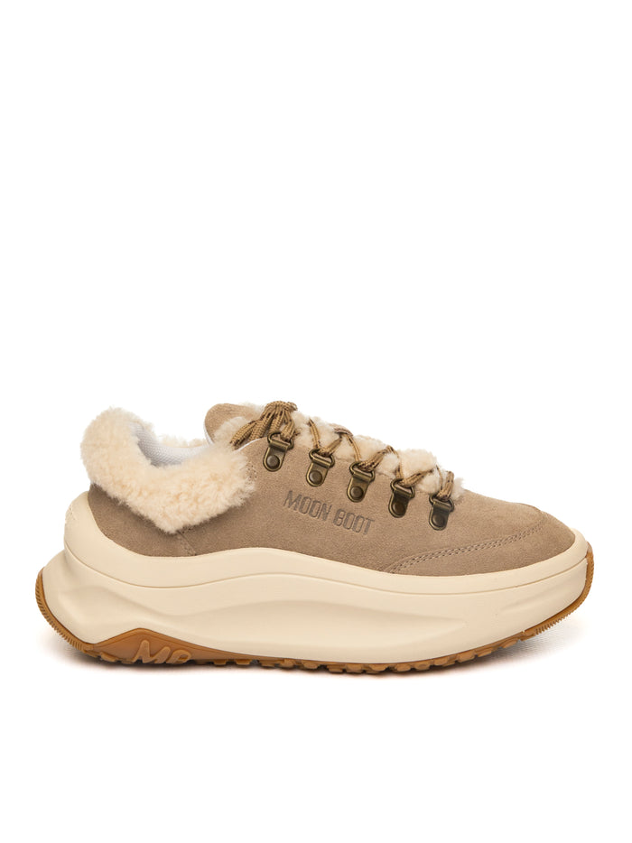 MOON BOOT Sneaker camoscio pelo sand 2490040 MOON247CITY-L003