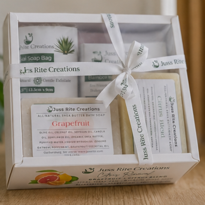 Soap Bundle Kit in white gift box with bow