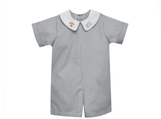 Southern Saturday Fleur de Lis Hand Emb. Romper