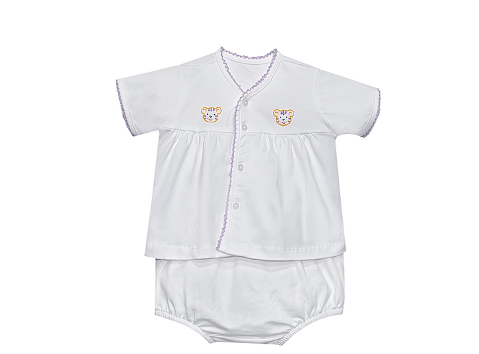 Southern Saturday Tiger Unisex Diaper Set-White