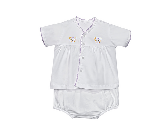 Southern Saturday Tiger Unisex Diaper Set-White