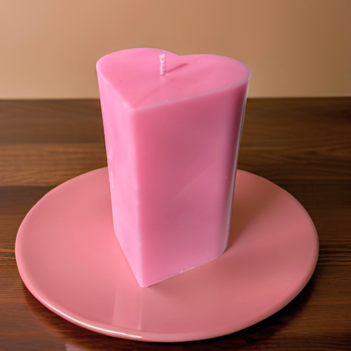 Soy Wax Heart Pillar Candle