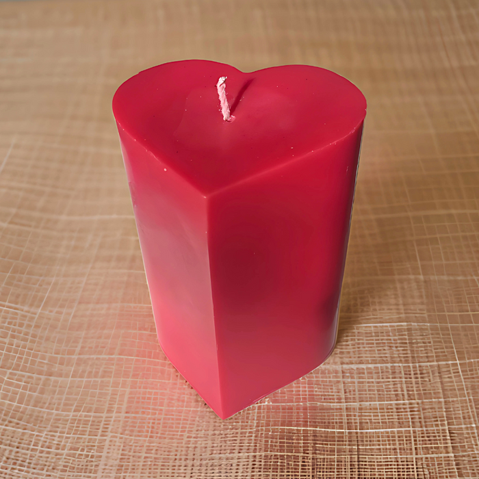 Soy Wax Heart Pillar Candle