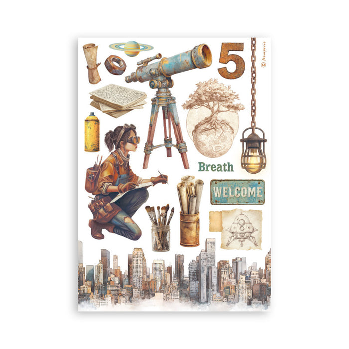 Stamperia - A5 Washi Pad - A New Beginning. Includes 8 Sheets. Available at Embellish Away located in Bowmanville Ontario Canada.