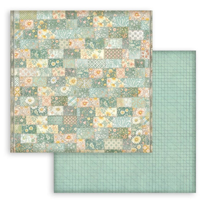 Stamperia - Backgrounds Double-Sided Paper Pad 12"X12" - 10/Pkg - Daisy Art. Available at embellish Away located in Bowmanville Ontario Canada.