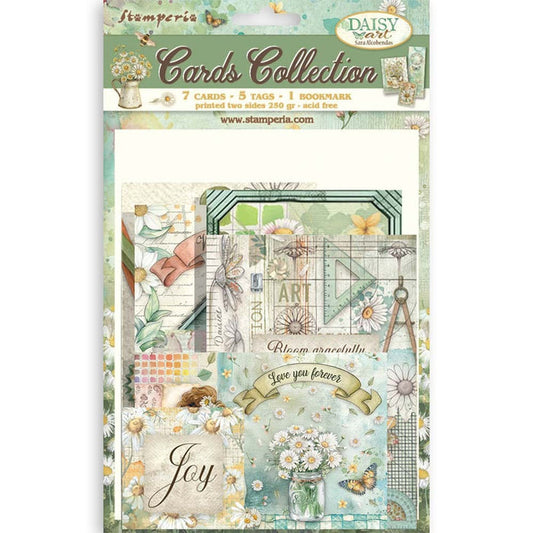 Stamperia - Cards Collection - Daisy Art. Available at Embellish Away located in Bowmanville Ontario Canada.