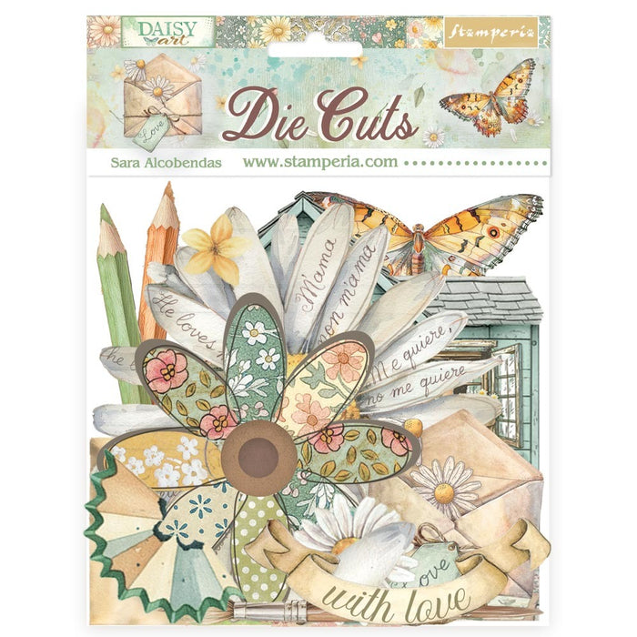 Stamperia - Die Cuts - Daisy Art. Available at Embellish Away located in Bowmanville Ontario Canada.