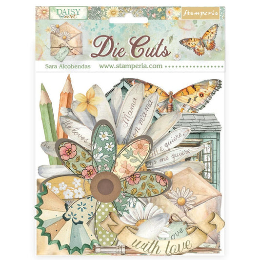 Stamperia - Die Cuts - Daisy Art. Available at Embellish Away located in Bowmanville Ontario Canada.