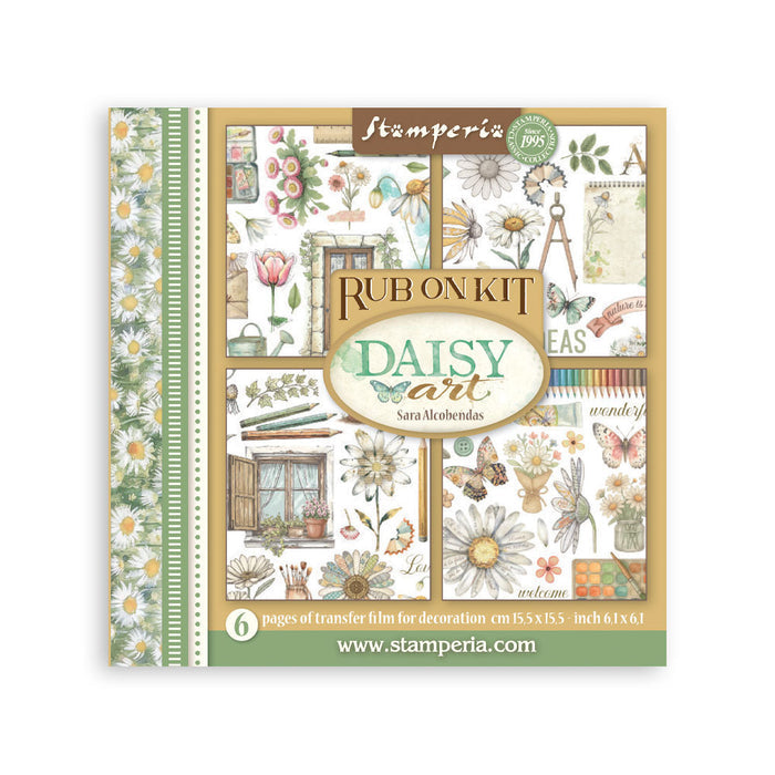 Stamperia - Rub-on Kit - Daisy Art. Available at Embellish Away located in Bowmanville Ontario Canada.