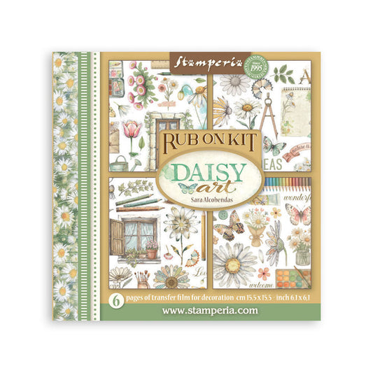 Stamperia - Rub-on Kit - Daisy Art. Available at Embellish Away located in Bowmanville Ontario Canada.