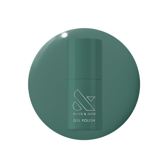 Still Life of Flowers - Gel polish bottle in cool mossy green shade for long-lasting manicure and pedicure use