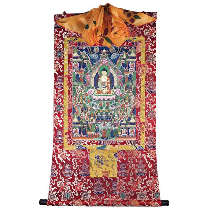 Sukhavati - Pure Land Image - Tibetan thangka painting, view 7