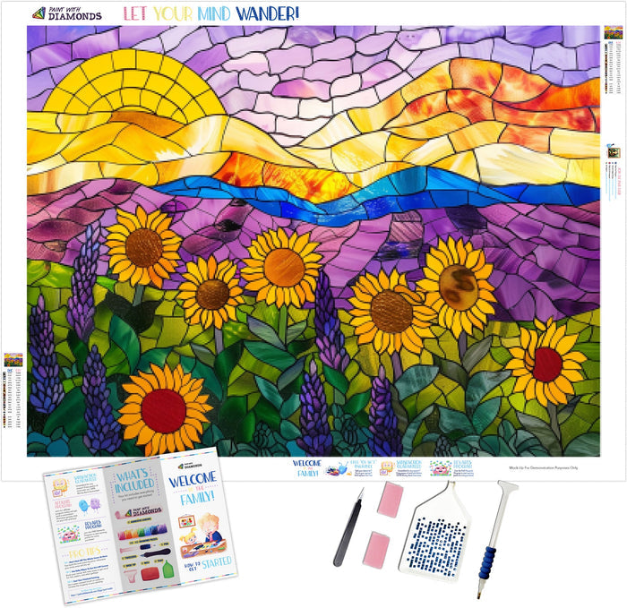 Sunflower and Lavender Field
