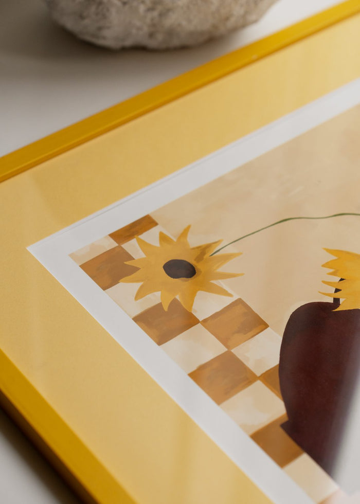 Sunflowers in Burgundy Vase by Frankie Penwill