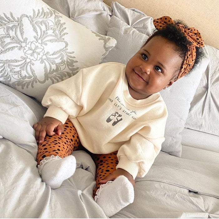 Tan Abstract Dots Leggings and/or Headband