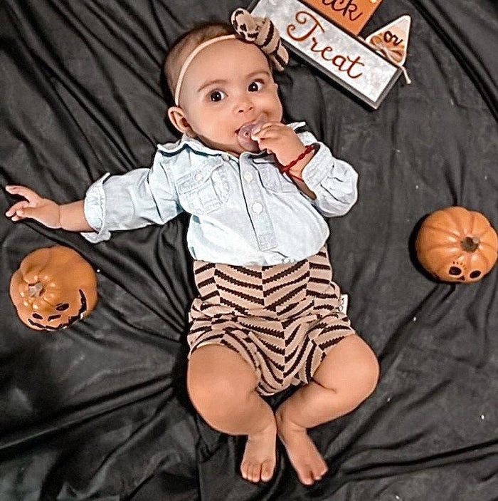 Tan & Black Chevron Bummies