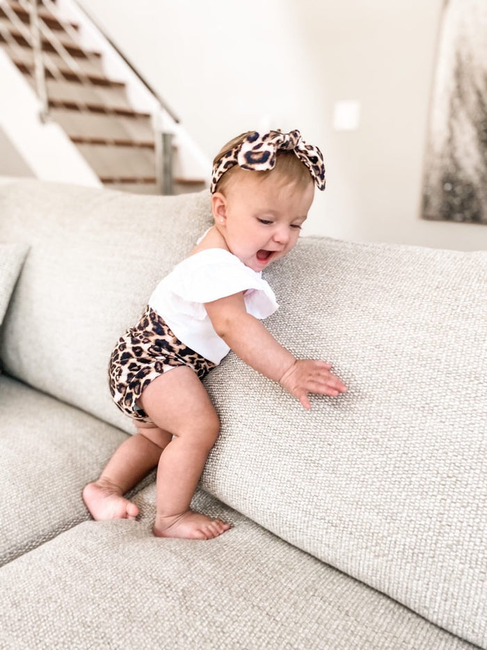 Tan Black Leopard Spot Bummies and/or Headband