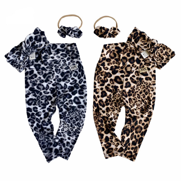 Tan Black Leopard Spot Leggings and/or Headbands