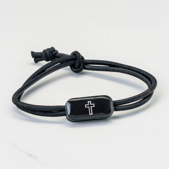 Tap To Pray® Survivor Series Tactical Bracelet: Onyx + Cross