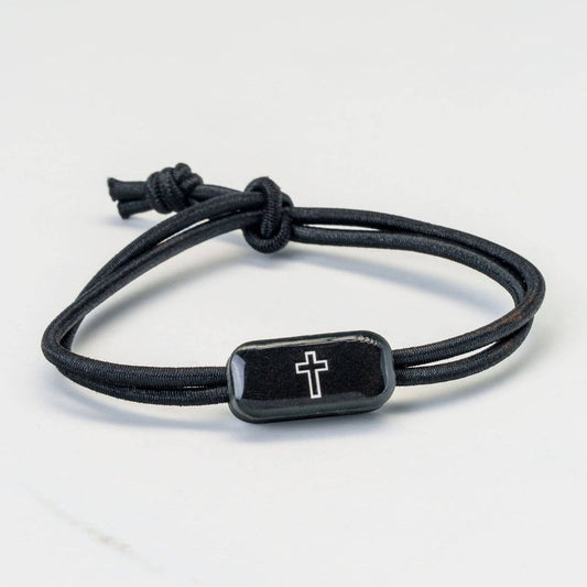 Tap To Pray® Survivor Series Tactical Bracelet: Onyx + Cross