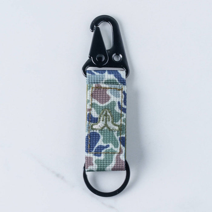 Tap To Pray® Tactical Carabiner Keychain: Moss Camo