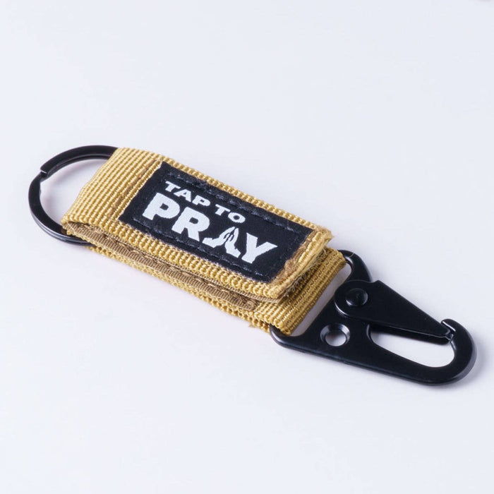 Tap To Pray® Tactical Carabiner Keychain: Moss Camo